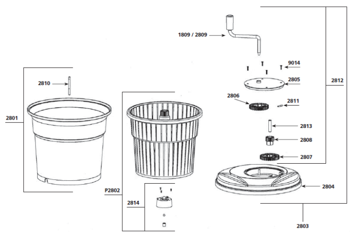 Essoreuse salade manuelle 10 litres pour professionnels - Dynamic